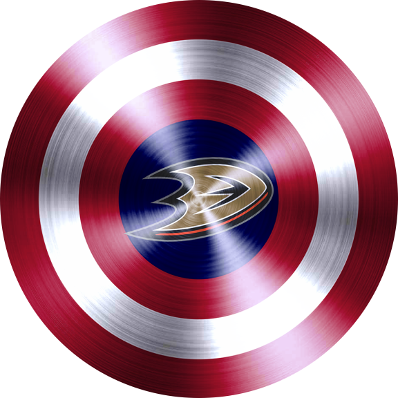 Captain American Shield With Anaheim Ducks Logo vinyl decal